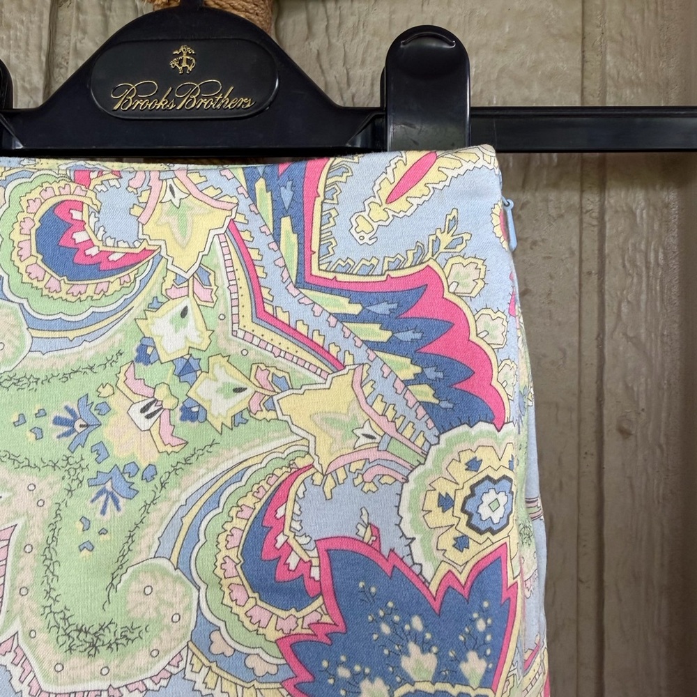 LAUREN Ralph Lauren Vintage Blue & Pink Paisley Print Cotton Pants - Size 4